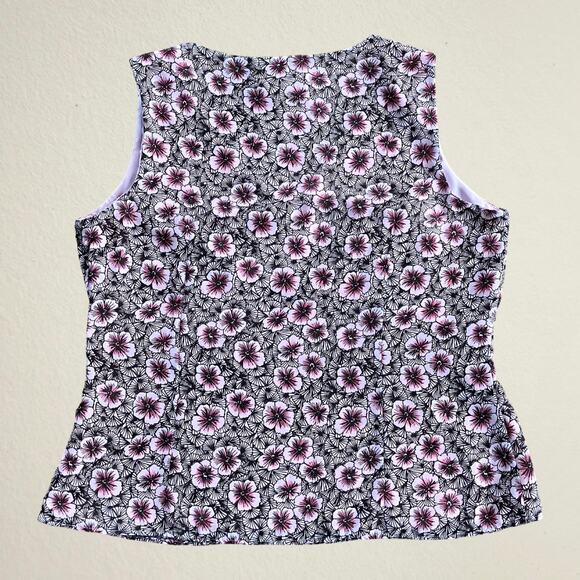 Pink floral babydoll tank top Y2K bohemian boho chic coquette cottagecore - Picture 4 of 5